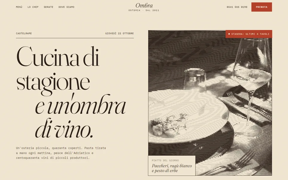 Anteprima del sito Osteria Ombra
